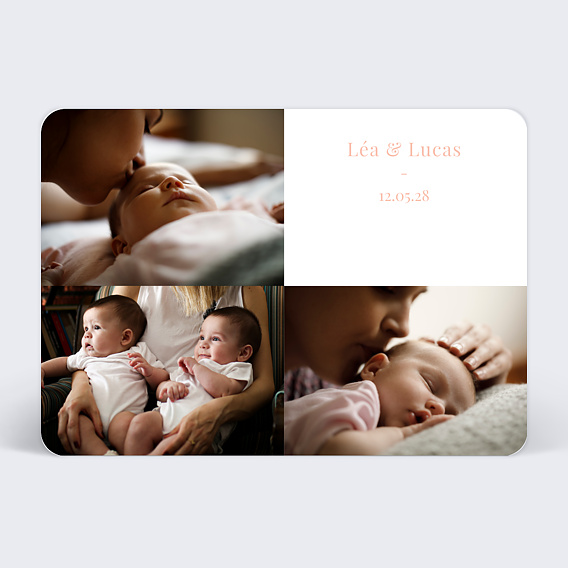 Faire part naissance Joli Multi Jumeaux