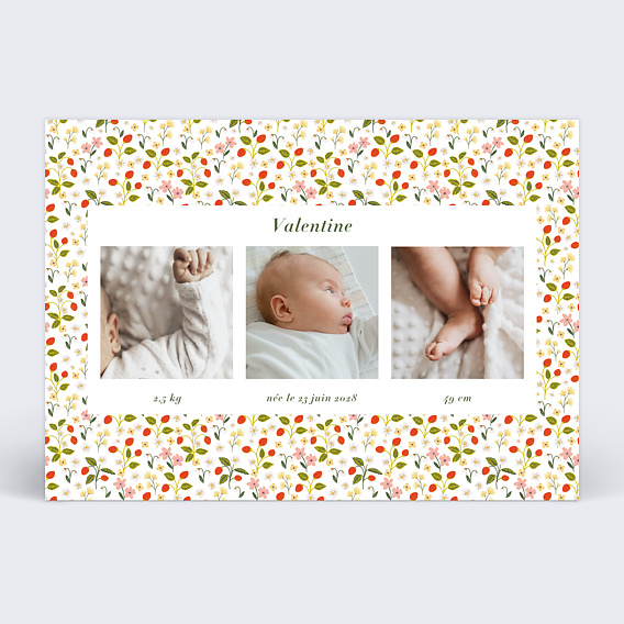 Faire part naissance Liberty Été Recto