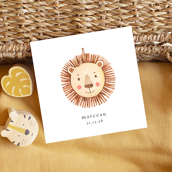 Faire part naissance Tête de lion Après 4