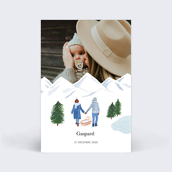 Faire-part Naissance Naissance à la montagne