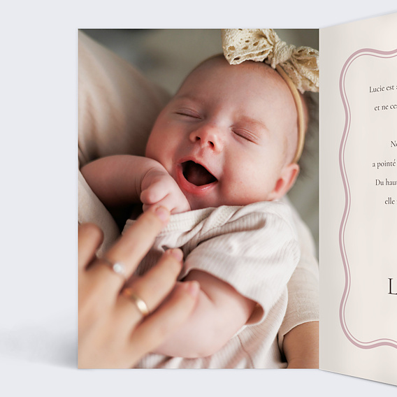 Faire part naissance Lapin ballon Intérieur Gauche