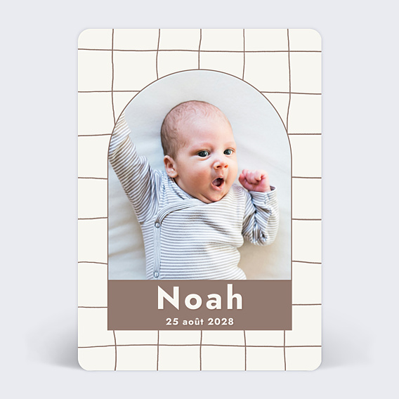 Faire part naissance Douce grille arche
