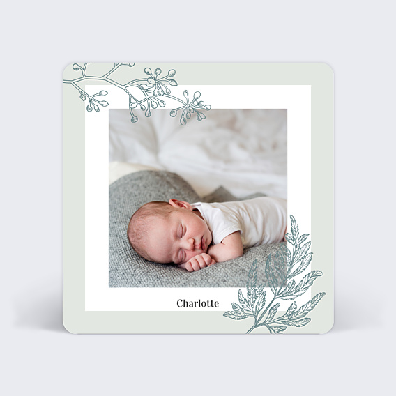 Faire part naissance Botanique Simple