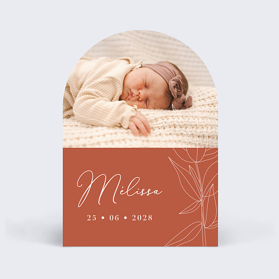 Faire part naissance Terracotta flowers