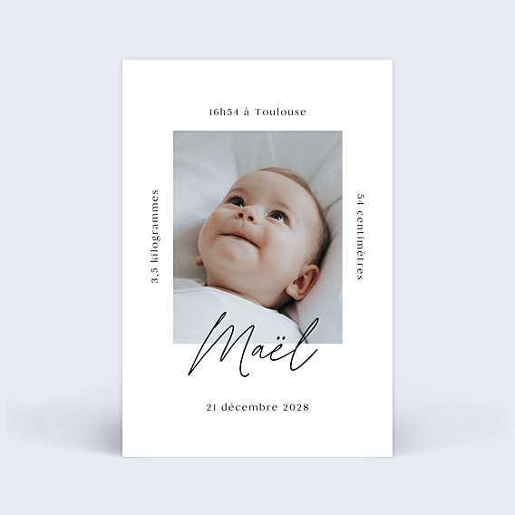 Faire-part Naissance Certificat Graphique