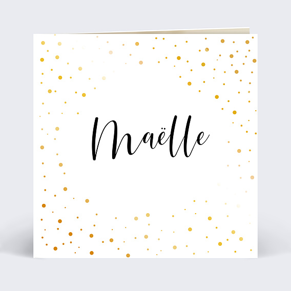 Faire part naissance Dorure Jolis Pois Recto