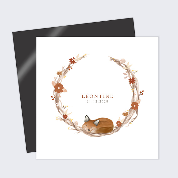 Faire part naissance Couronne Renardeau