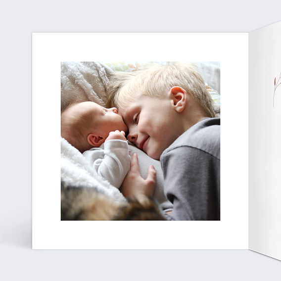 Faire part naissance Tampon Primavera Intérieur Gauche