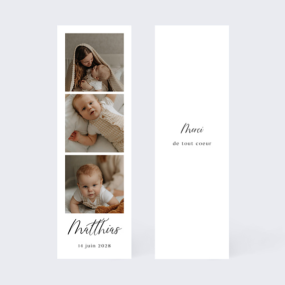 Faire part naissance Triptyque Moderne