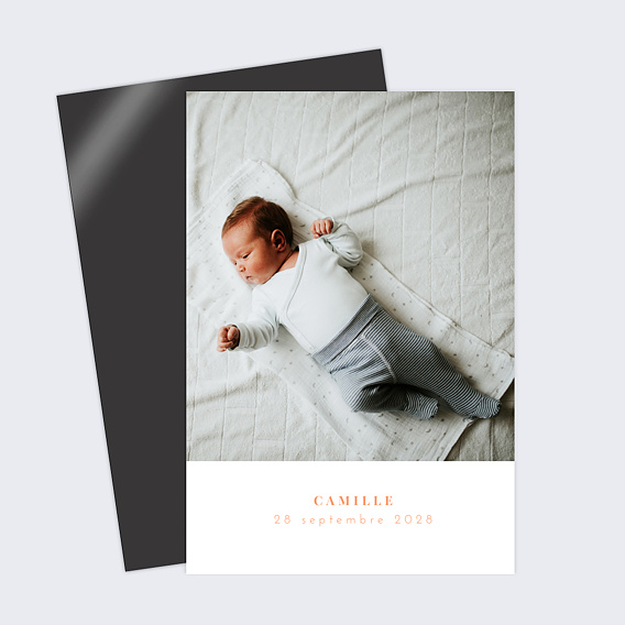 Faire part naissance Simplicité Grande Photo