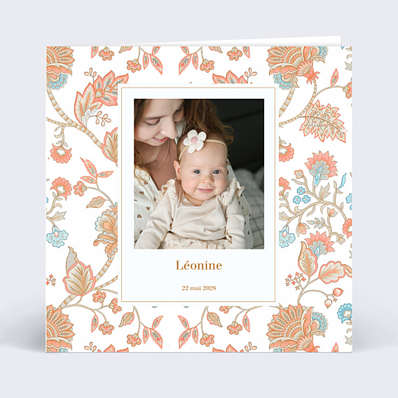 Faire part naissance Liberty bohème