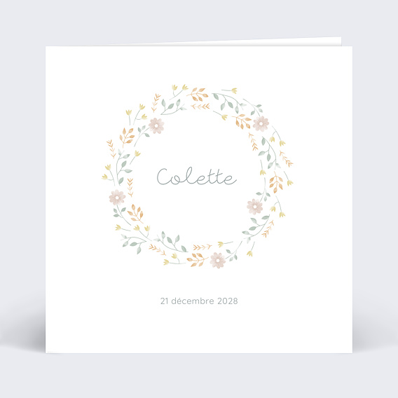 Faire part naissance Jardin Printannier Recto