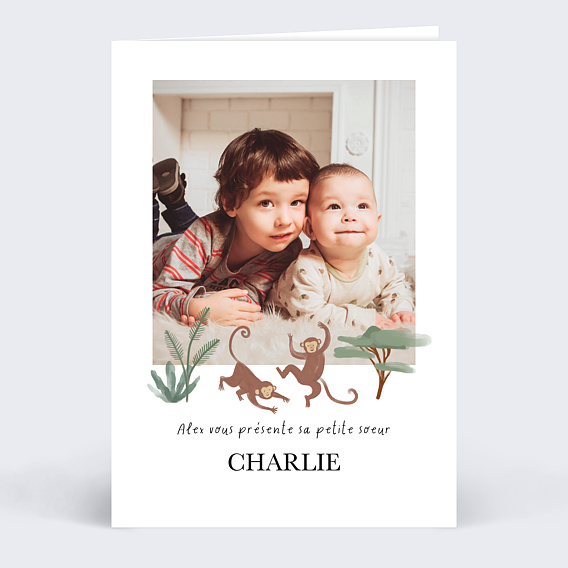 Faire-part Naissance Jungle animée