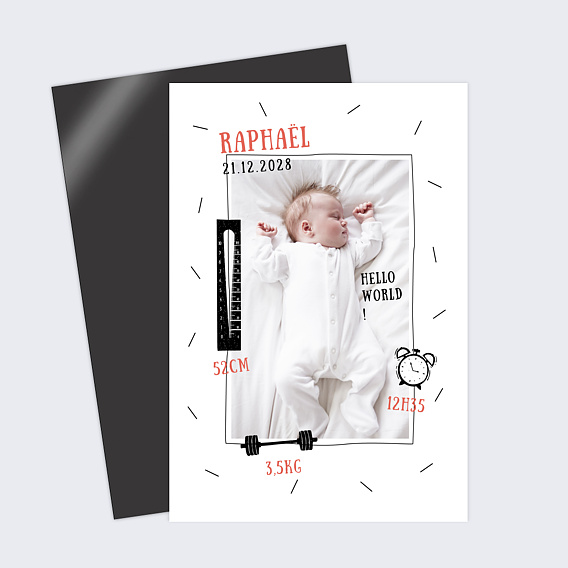 Faire part naissance Pictos Confettis