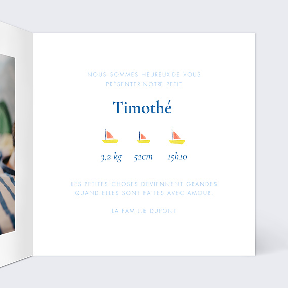 Faire-part Naissance Petits Bateaux