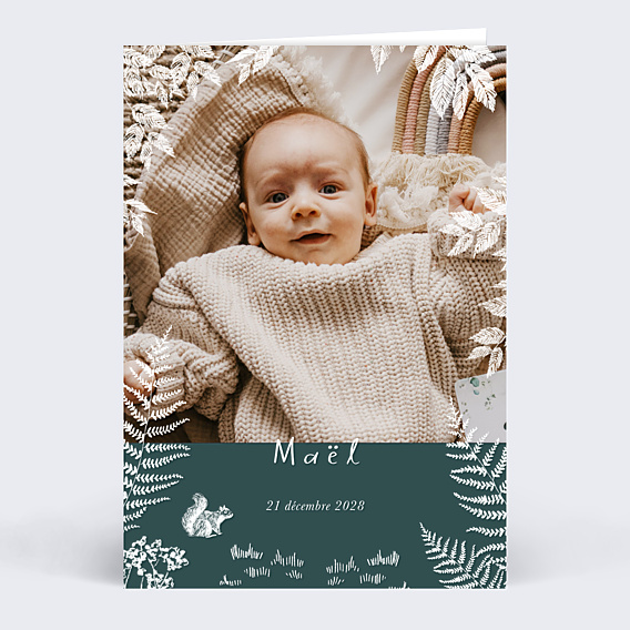 Faire-part Naissance Crayon Blanc Photo