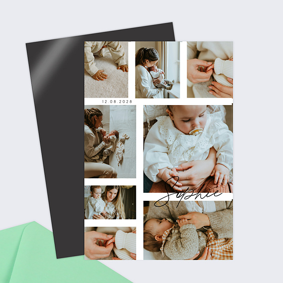 Faire part naissance Beau pêle mêle