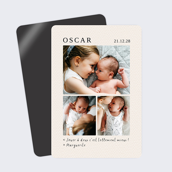 Faire part naissance Frère et soeur original