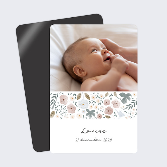 Faire part naissance Frise Fleurie