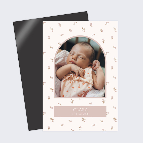 Faire part naissance Motif Fleurs