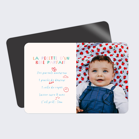 Faire part naissance Recette de bébé