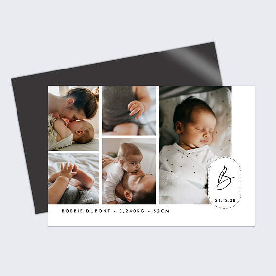 Faire part naissance Tampon Calligraphie