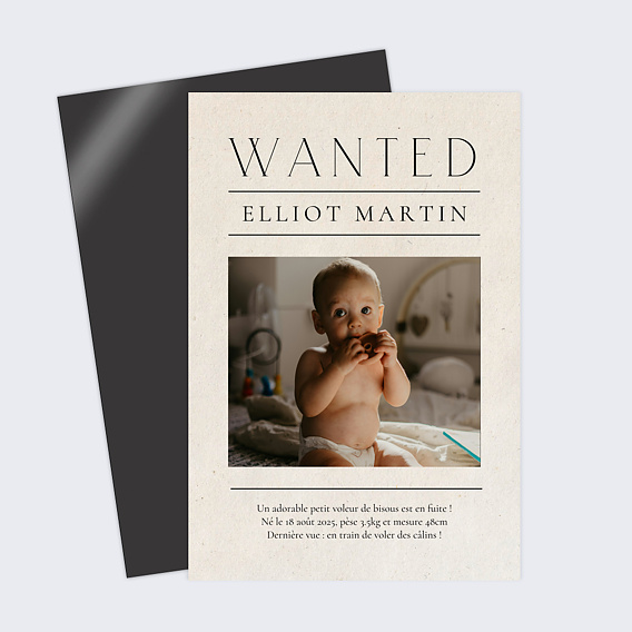 Faire part naissance Wanted baby