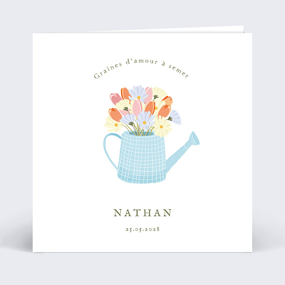 Faire-part Naissance Arrosoir Graines