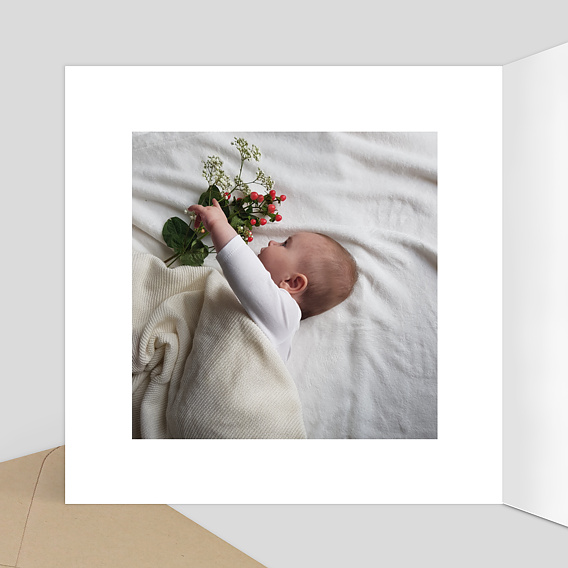 Faire part naissance Coeur Bucolique simple Intérieur Gauche