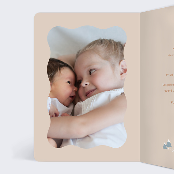 Faire part naissance Motif hivernal Intérieur Gauche