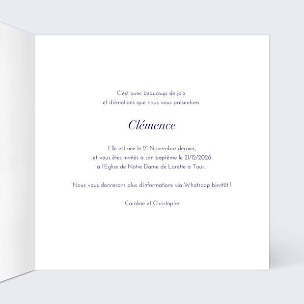 Faire-part Naissance Heureux Évènements Intérieur Droit