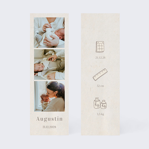 Faire-part Naissance Pictos Douceur de Lin