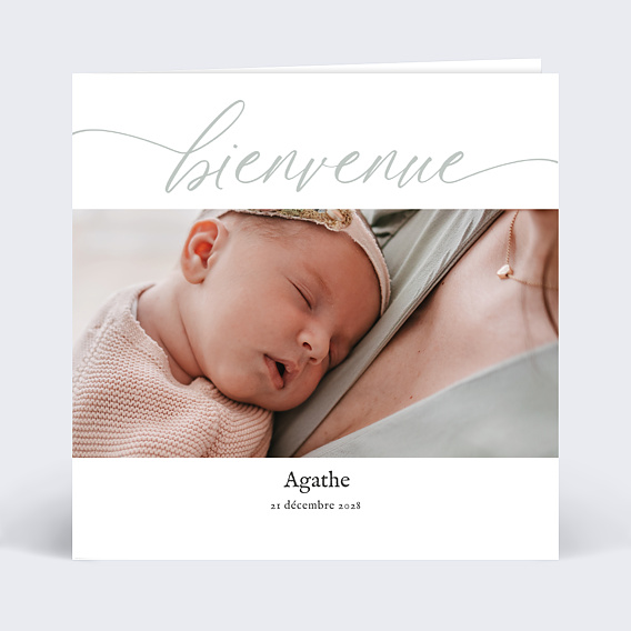 Faire part naissance Bienvenue Bébé Recto