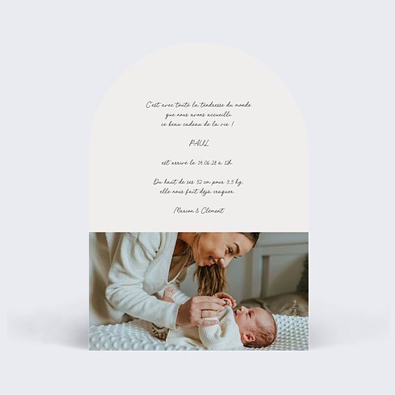 Faire-part Naissance Grande Photo