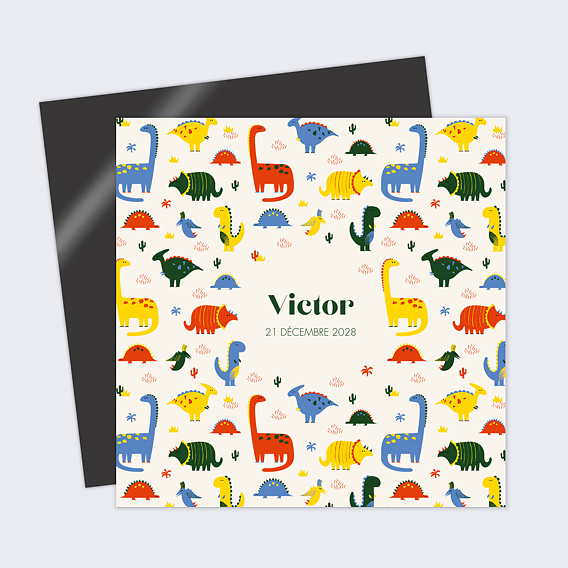 Faire part naissance Motif Dinosaure