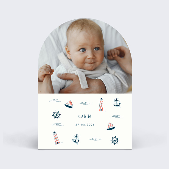 Faire part naissance Motif Marin