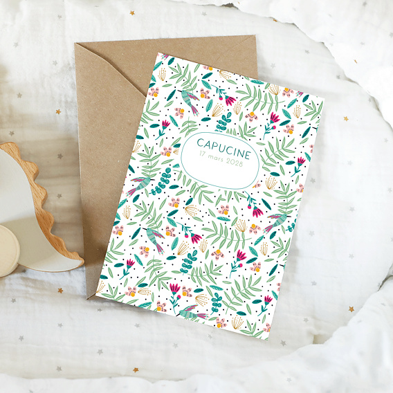 Faire part naissance Folk Après 4