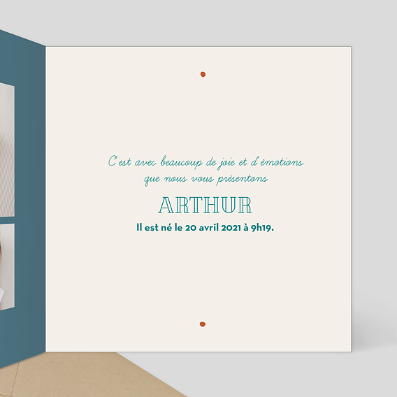 Faire part naissance Salopette Intérieur Droit