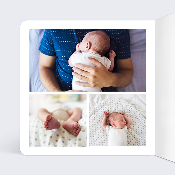 Faire part naissance Bouquet Printanier Intérieur Gauche