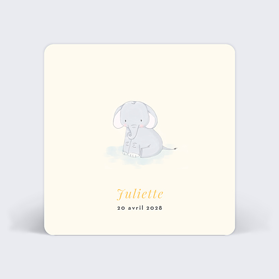 Faire part naissance Baby Elephant