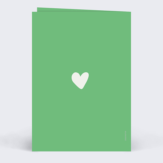 Faire part naissance Cœur iconique vert Verso