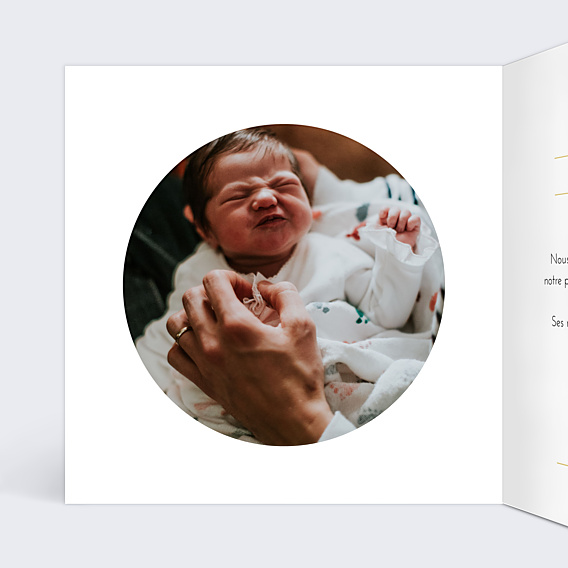 Faire-part Naissance Dorure Jolie Couronne