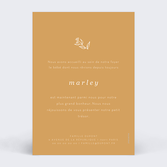 Faire-part Naissance Caramel Doux