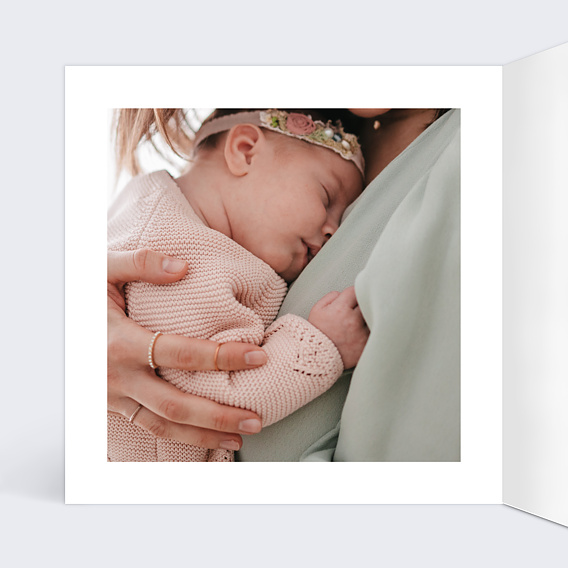 Faire part naissance Bienvenue Bébé Intérieur Gauche