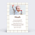 Faire-part Naissance Douce grille moka