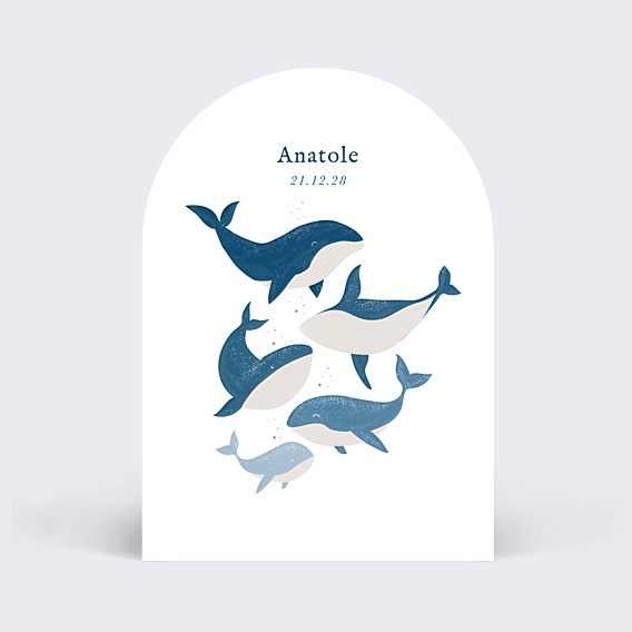 Faire-part Naissance Famille Baleine
