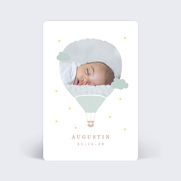 Faire-part de Naissance Virtuel Montgolfière