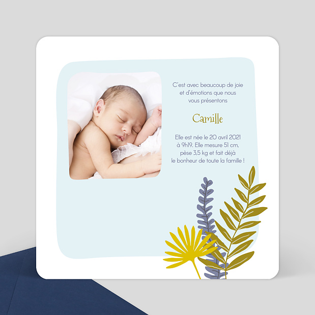Faire-part de Naissance Paresseux Original Verso