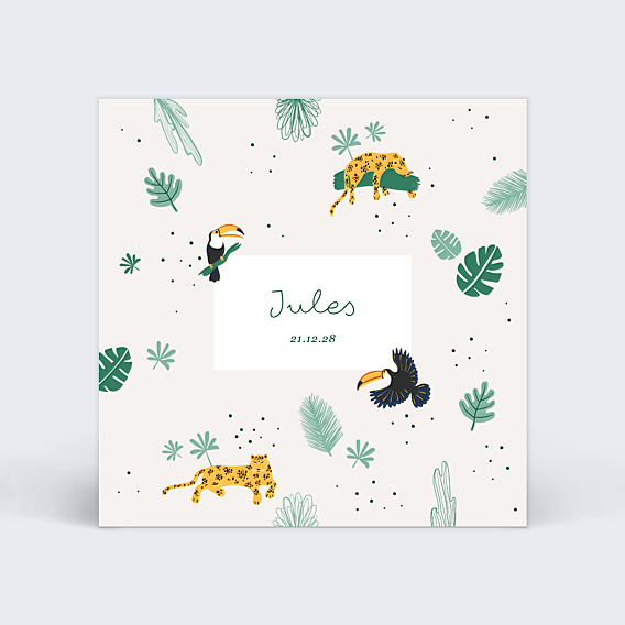 Faire part naissance Jungle Secrète