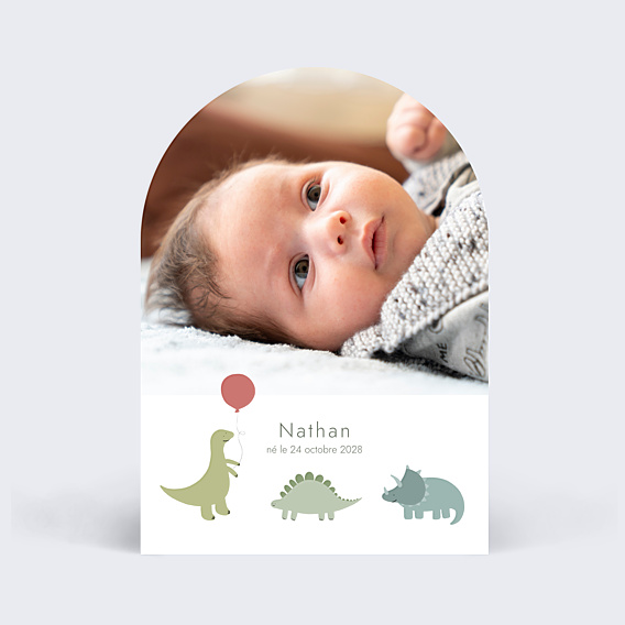 Faire-part Naissance Dinosaure Mignon